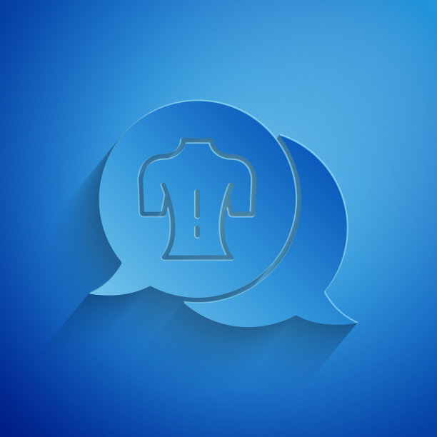 剪纸按摩图标孤立在蓝色背景图片下载