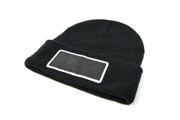 黑色无边帽，帽子，孤立在白色背景上图片下载