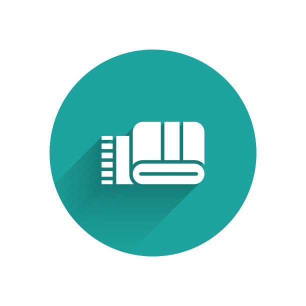 白色毛巾堆图标孤立与长阴影图片下载