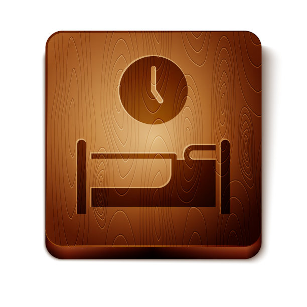 褐色时间睡觉图标孤立在白色图片下载