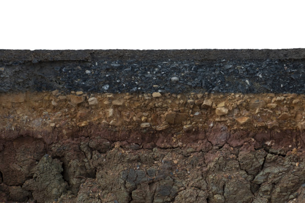 沥青层用泥土和岩石铺成的沥青层图片下载