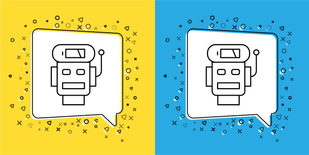 设定线机器人低电池充电图标隔离图片下载