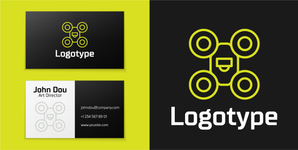 标识型线无人机飞行图标孤立在黑色图片下载