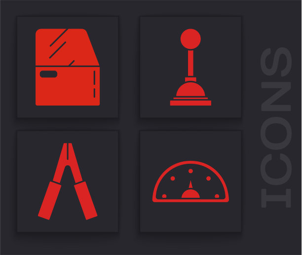 设置车速计、车门变速杆和汽车档图片下载