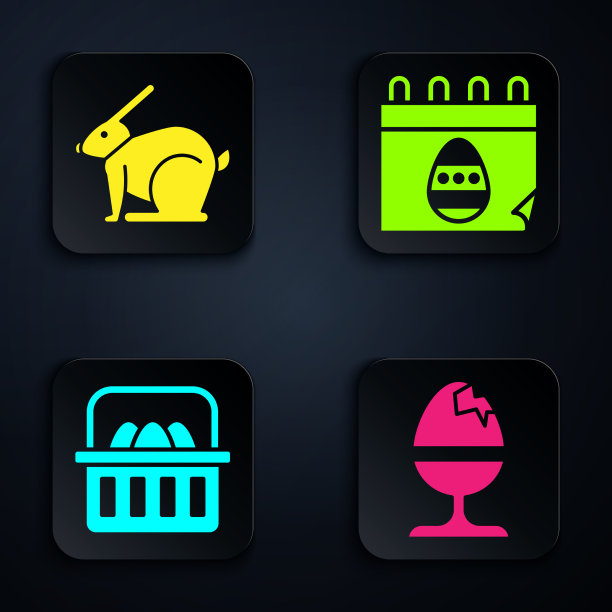 把鸡蛋放在复活节兔子篮子上图片下载