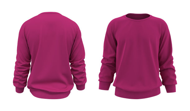空白的运动衫模拟模板在前面和后面的观点图片下载