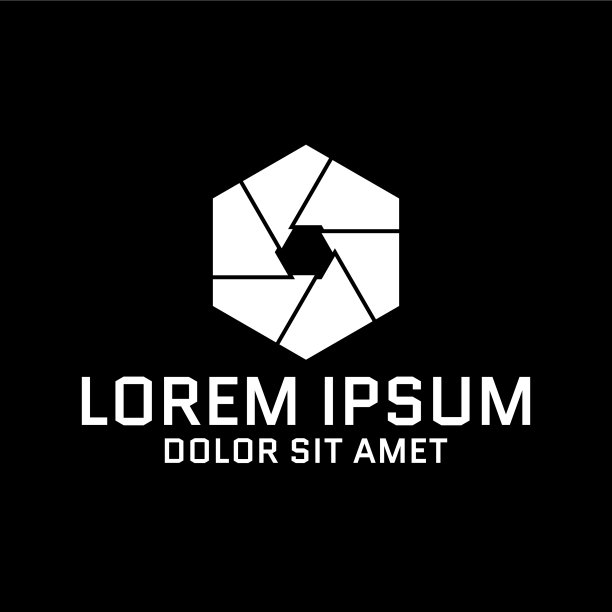 六边形快门标志模板在平面设计图片下载