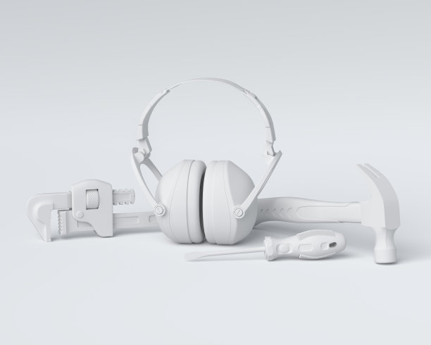 单色施工工具的等距视图修复在白色图片下载