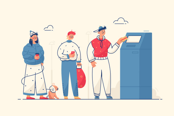 提款机旁的人图片下载