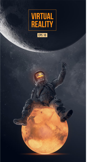 戴着虚拟现实眼镜的Vr头盔宇航员图片下载
