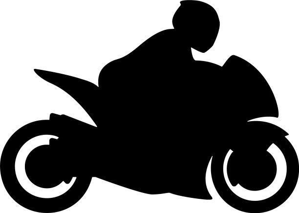 超级运动摩托车与骑手剪影图片下载