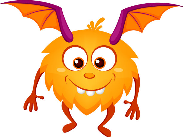 可爱的卡通怪物有翅膀图片下载