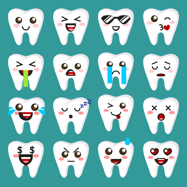 牙齿表情符号可爱的表情符号图片下载