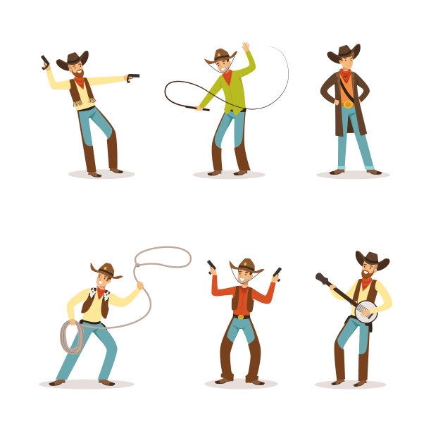 牛仔在传统服装投掷图片下载