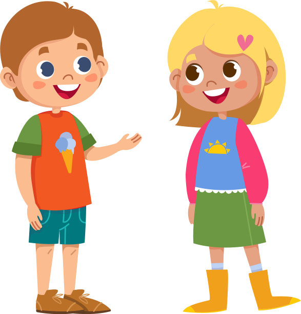 两个会说话的学童图片下载