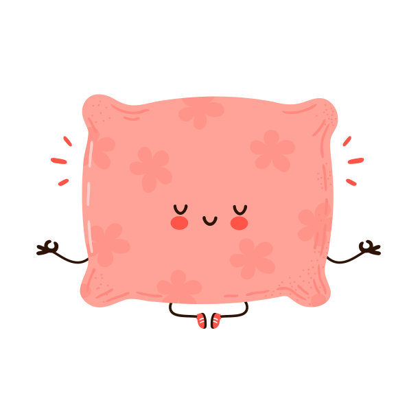 可爱有趣的枕头冥想瑜伽姿势图片下载