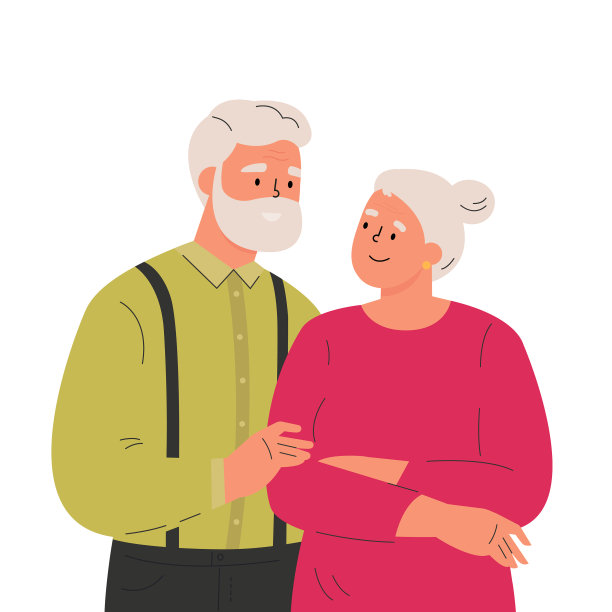 快乐的老人拥抱着他的妻子图片下载