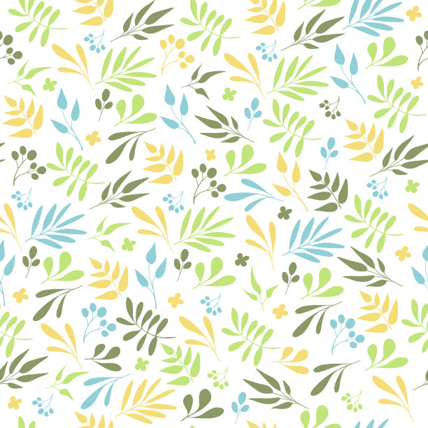 时尚的绿叶无缝图案背景图片下载