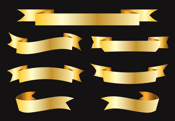 金丝带设置模板空白横幅图片下载