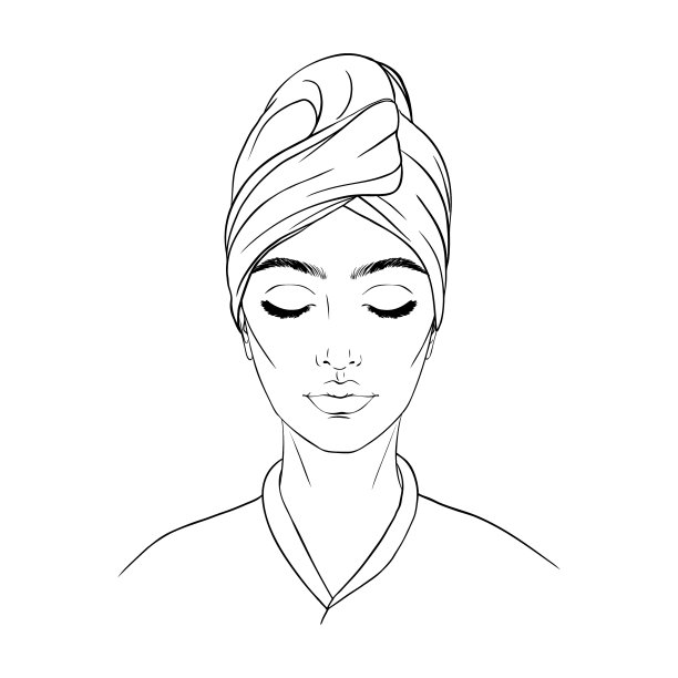 一个漂亮的女孩洗澡后用毛巾裹着她图片下载