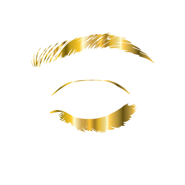 睫毛延伸标志化妆与黄金闪光图片下载