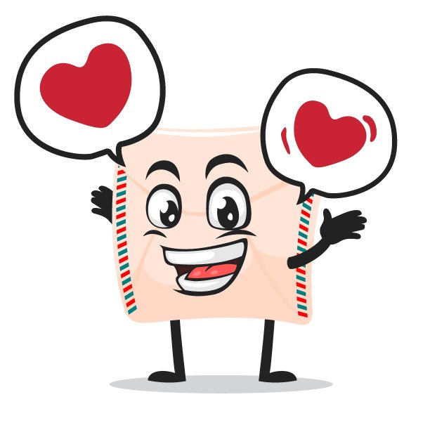 矢量插图的邮件吉祥物或字符图片下载