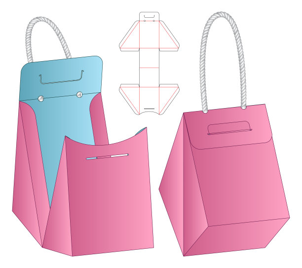 包装盒模切模板设计。三维模型图片下载