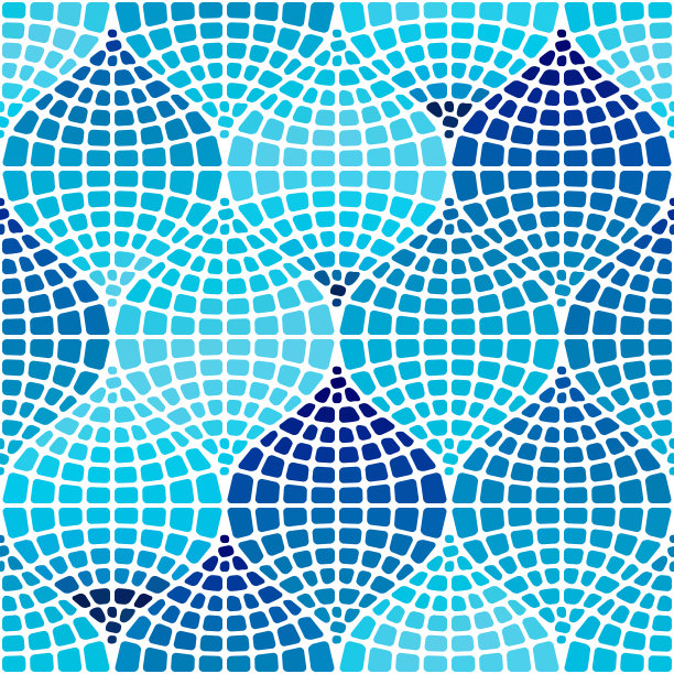 东方风格的矢量马赛克图案。图片下载