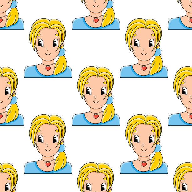 彩色无缝模式。卡通风格。手绘。矢量插图孤立在白色背景。壁纸，海报，横幅。图片下载