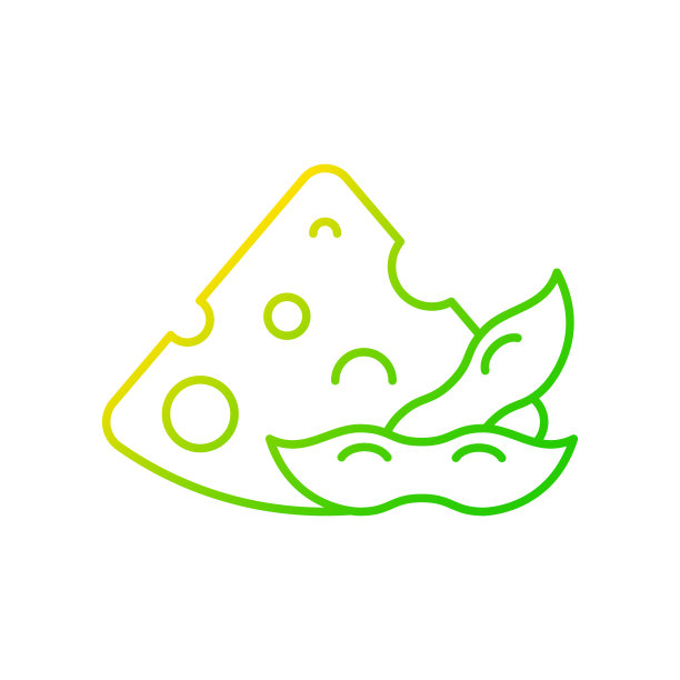 大豆奶酪梯度线性矢量图标图片下载