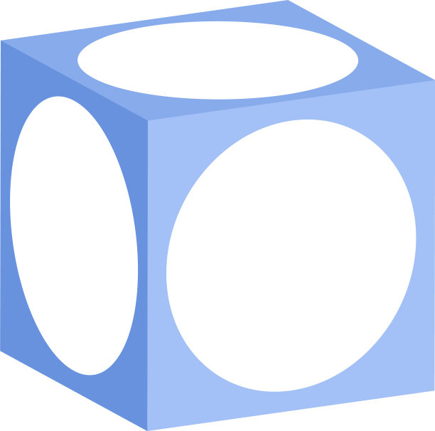 三维立方体，表面切有圆图片下载