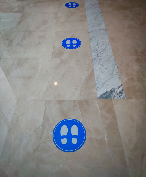 地板上的社交距离贴纸图片下载