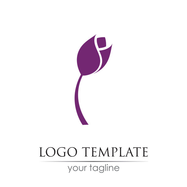 花卉郁金香标志设计模板图片下载