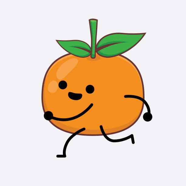 橘子的可爱的性格，简单的脸图片下载