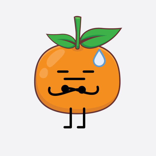 橘子的可爱的性格，简单的脸图片下载