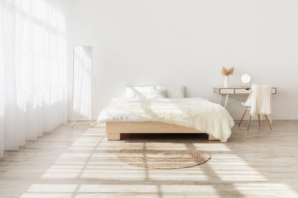 真实照片，卧室室内的模型，简单的风格图片下载