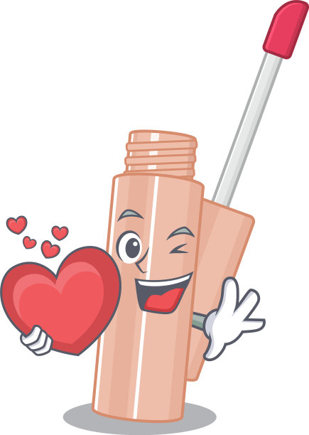 一个甜蜜的唇色卡通人物风格持有图片下载