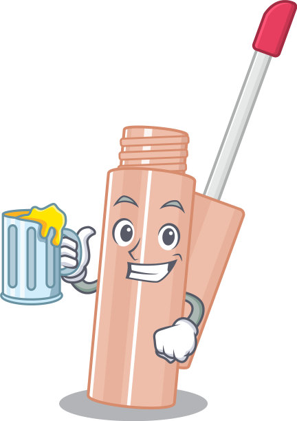 一个卡通概念的唇色和一杯啤酒图片下载