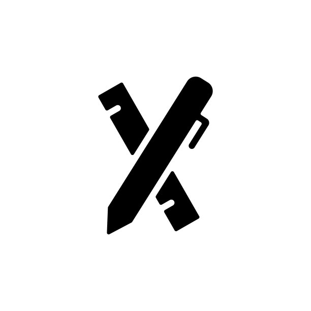 带标尺的笔办公文具图标图片下载