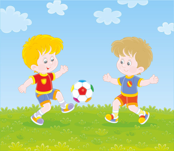 小足球运动员在踢球图片下载