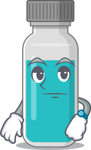 吉祥物药检瓶摆着等待的姿势图片下载
