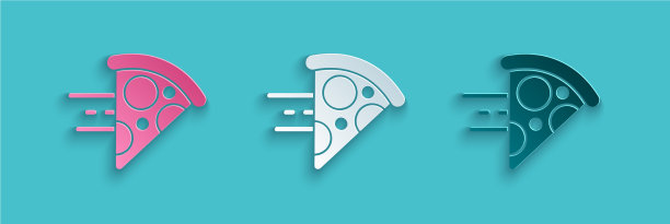 剪纸网上订购和速递披萨图片下载