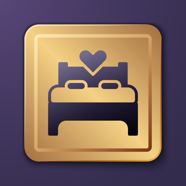 紫色的卧室图标孤立在紫色的背景图片下载