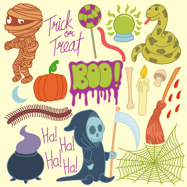 设置可爱万圣节全彩可爱卡通图片下载