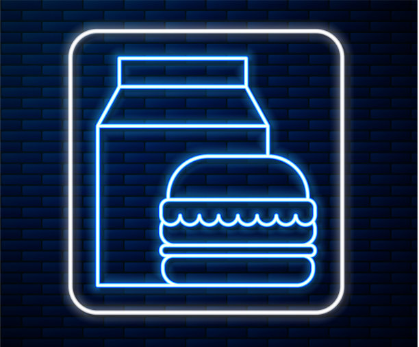 霓虹线在线订购和汉堡图片下载