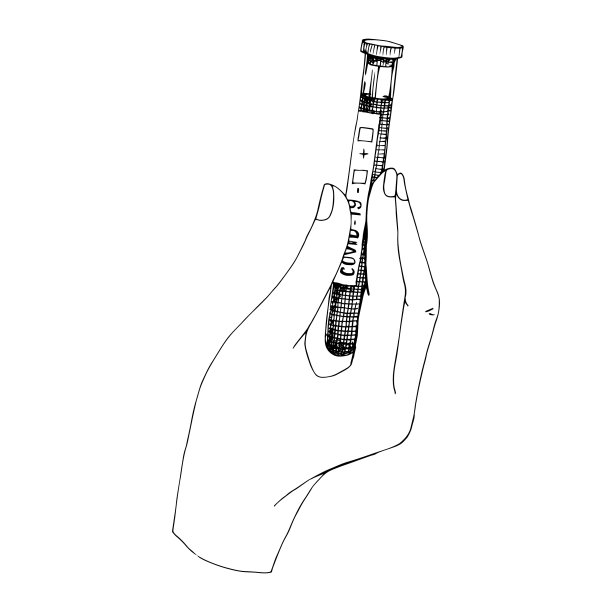 手拿COVID-19血液检测试管图片下载