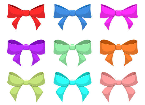 系蝴蝶结设计孤立在白色的背景图片下载