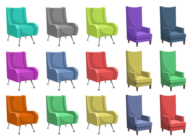 漂亮的扶手椅设计孤立在白色图片下载