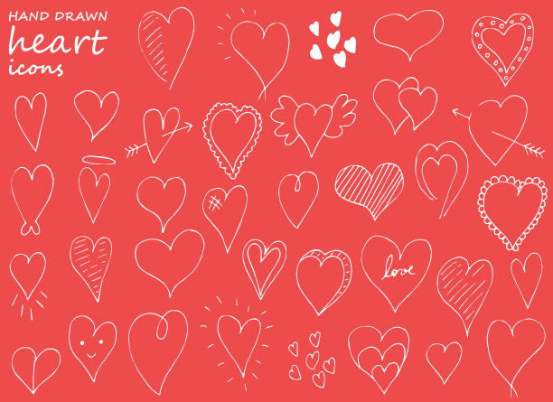 手绘心形设计图片下载