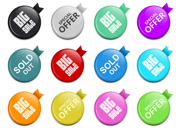 光滑的销售按钮设计孤立的白色图片下载